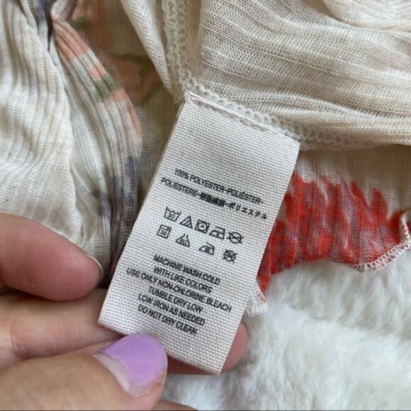 Free People | Melbourne Asymmetric Printed Top Ivory Combo | Size Extra Small - Picture 8 of 10